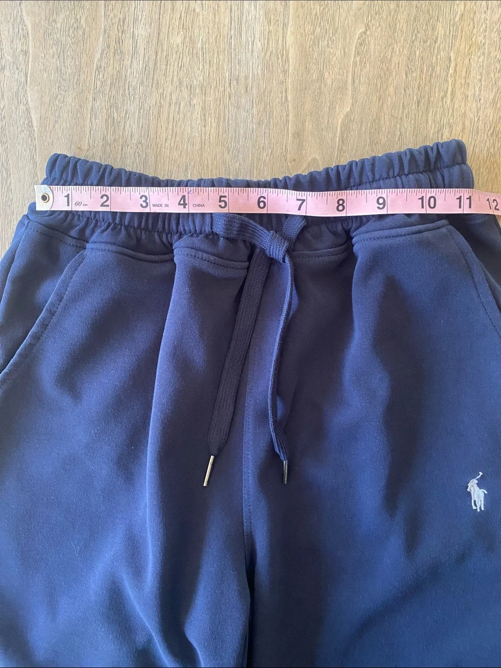 Boy’s Ralph Lauren Navy Athletic Drawstring Shorts with White Polo